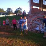 Limpeza após o Temporal realizado pela a comunidade